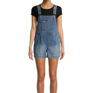 NWT! No Boundaries (11-13 Juniors) Core Shortalls- Denim Overalls Medium Wash